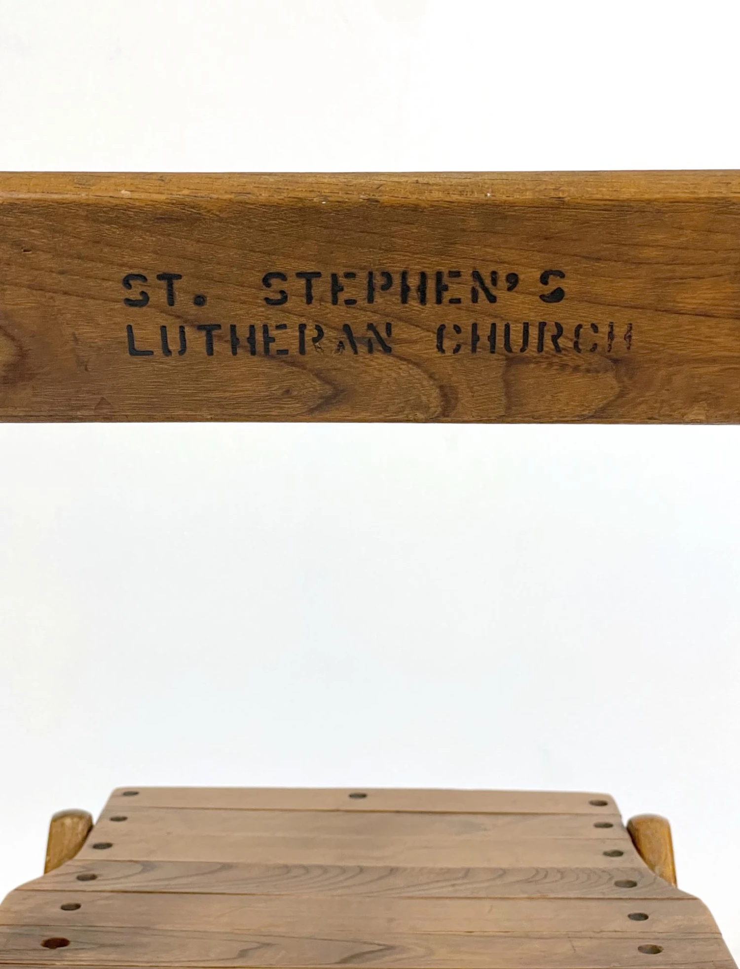 Reclaimed Slatted Wood Church Event Folding Chair 11 Reclaimed Slatted Wood Church Event Folding Chair - Image 9