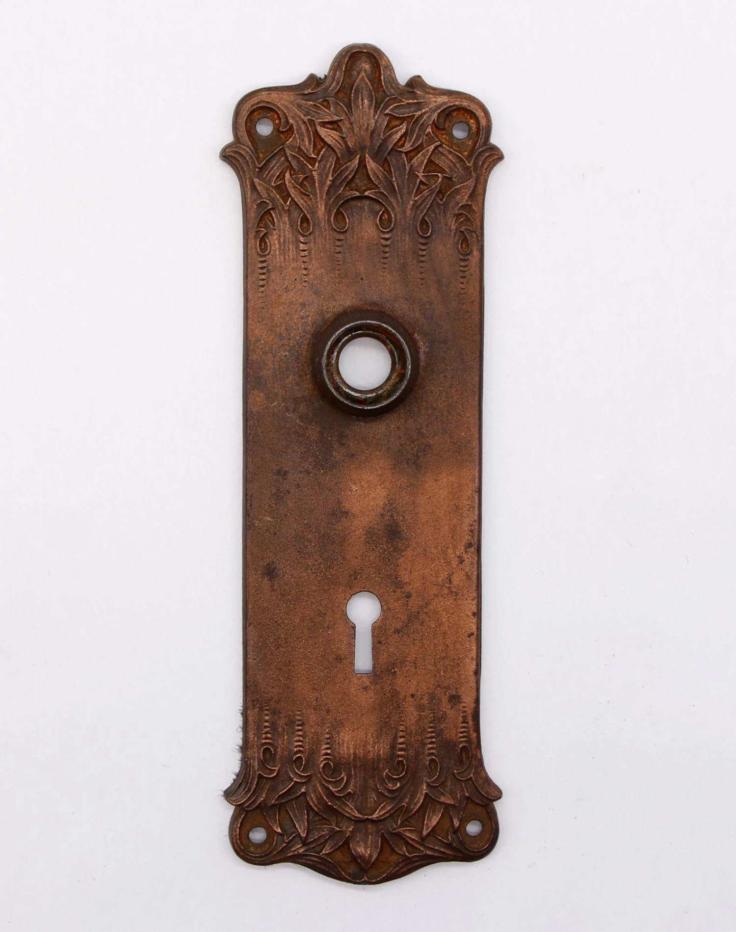 Pair Of Antique 7.5 In. Romanesque Bronzed Cast Iron Door Back Plates 6 Pair Of Antique 7.5 In. Romanesque Bronzed Cast Iron Door Back Plates - Image 4