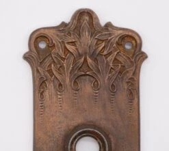 Pair Of Antique 7.5 In. Romanesque Bronzed Cast Iron Door Back Plates 13 Pair Of Antique 7.5 In. Romanesque Bronzed Cast Iron Door Back Plates -OGT Sale Store q282346 05