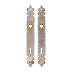 Pair Of 7.75 In. Darkened Brass Narrow Door Back Plates -OGT Sale Store q282359 05