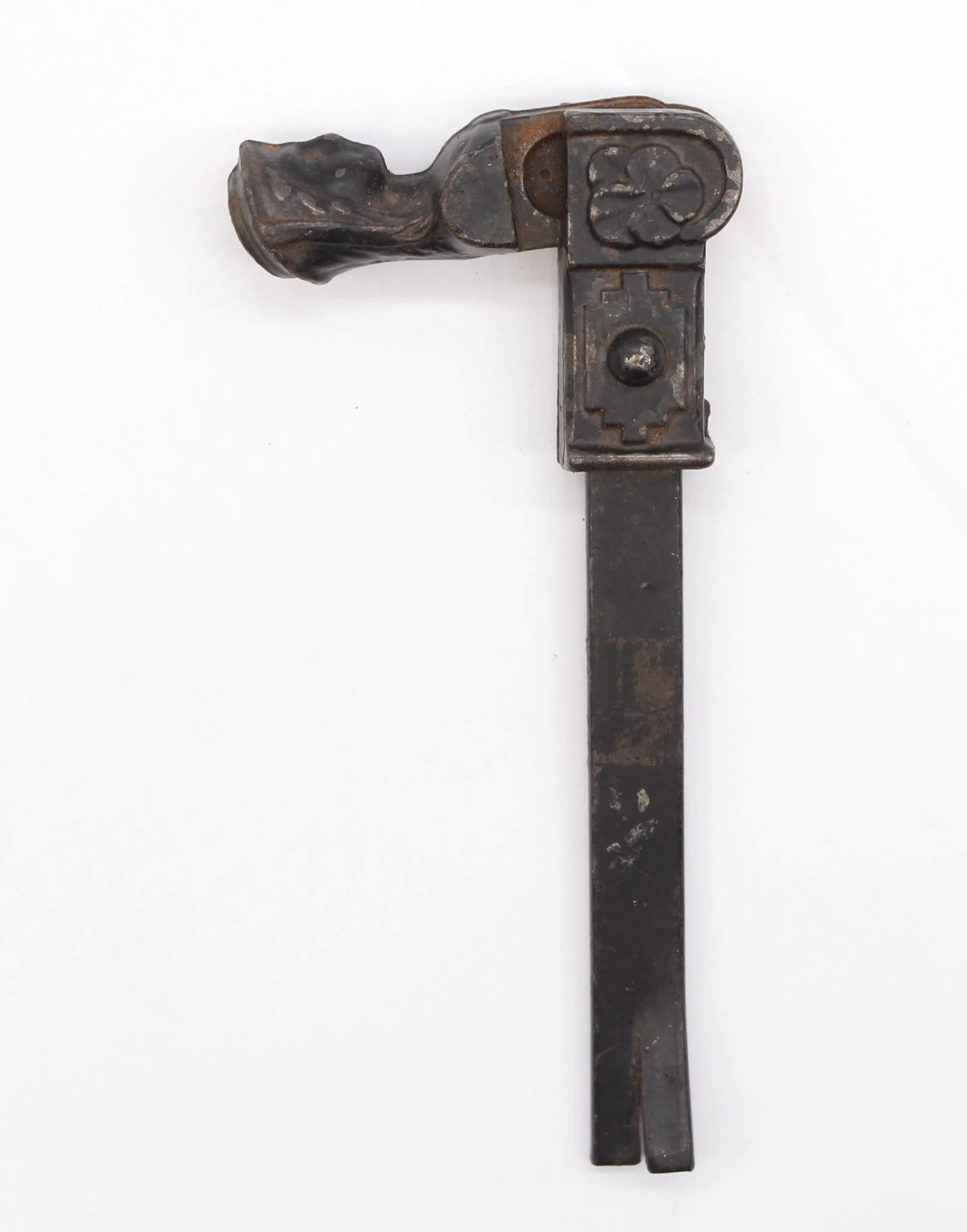 Antique Figural Cast Iron Window Shutter Pull Piece 8 Antique Figural Cast Iron Window Shutter Pull Piece - Image 6