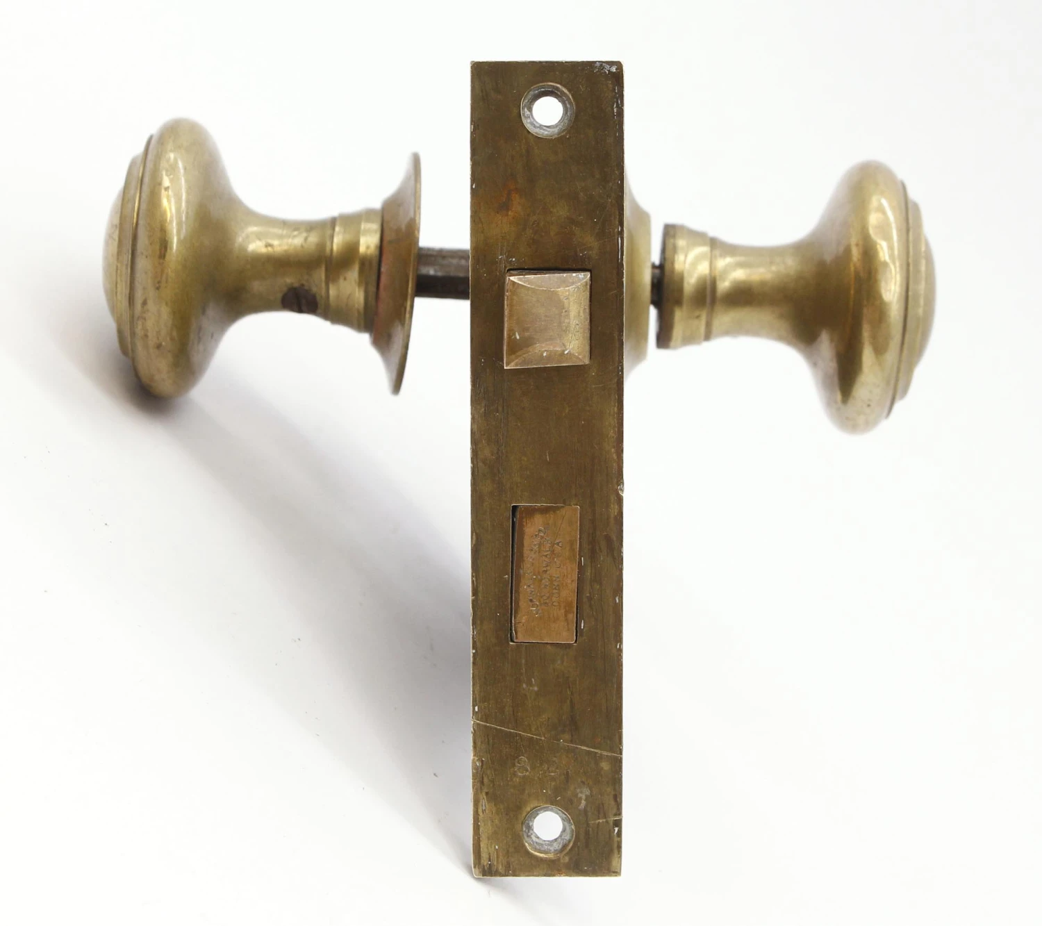 Antique Norwalk Concentric Brass Passage Door Knob Set 11 Antique Norwalk Concentric Brass Passage Door Knob Set - Image 9