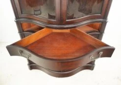 Traditional Mahogany Curved Glass Doors Corner Cabinet 25 Traditional Mahogany Curved Glass Doors Corner Cabinet -OGT Sale Store q282449 09