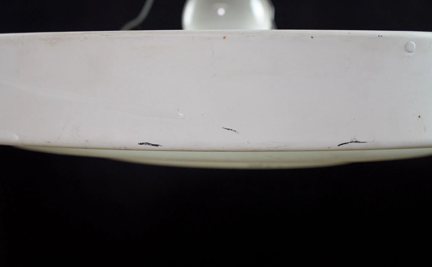 Vintage White Steel Circles Mid Century Modern Pendant Light 10 Vintage White Steel Circles Mid Century Modern Pendant Light - Image 8