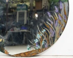 Vintage Hand Painted Edge Floral Round 44 In. Wall Mirror 15 Vintage Hand Painted Edge Floral Round 44 In. Wall Mirror -OGT Sale Store q282521 04