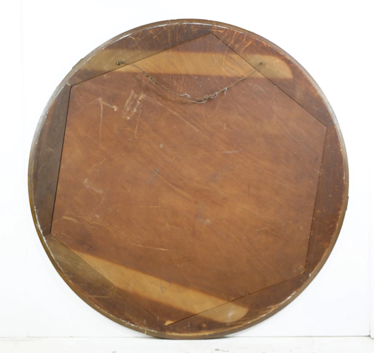 Vintage Hand Painted Edge Floral Round 44 In. Wall Mirror 9 Vintage Hand Painted Edge Floral Round 44 In. Wall Mirror - Image 7