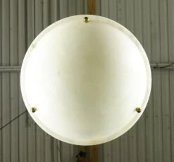 Modern Round White Cast Glass Polished Brass Flush Mount Light 13 Modern Round White Cast Glass Polished Brass Flush Mount Light -OGT Sale Store q282540 05