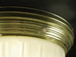 Traditional 14 In. White Dome Glass & Brass Flush Mount Ceiling Light -OGT Sale Store q282555 06