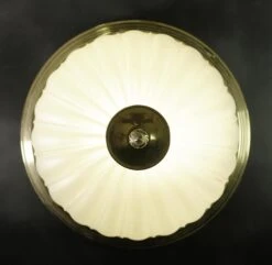 Traditional 14 In. White Dome Glass & Brass Flush Mount Ceiling Light -OGT Sale Store q282555 07