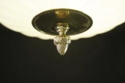 Traditional 14 In. White Dome Glass & Brass Flush Mount Ceiling Light -OGT Sale Store q282555 08