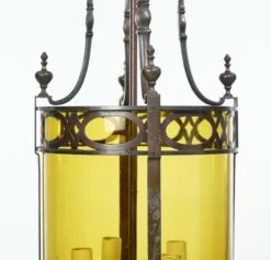 Antique Regency Bronze & Amber Glass Ceiling Lantern 21 Antique Regency Bronze & Amber Glass Ceiling Lantern -OGT Sale Store q282578 04