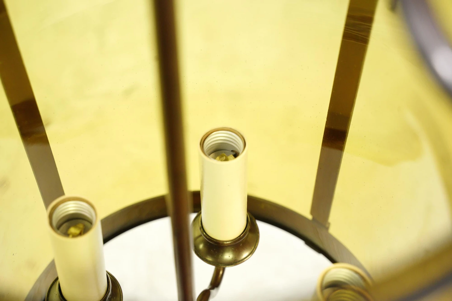 Antique Regency Bronze & Amber Glass Ceiling Lantern 12 Antique Regency Bronze & Amber Glass Ceiling Lantern - Image 10