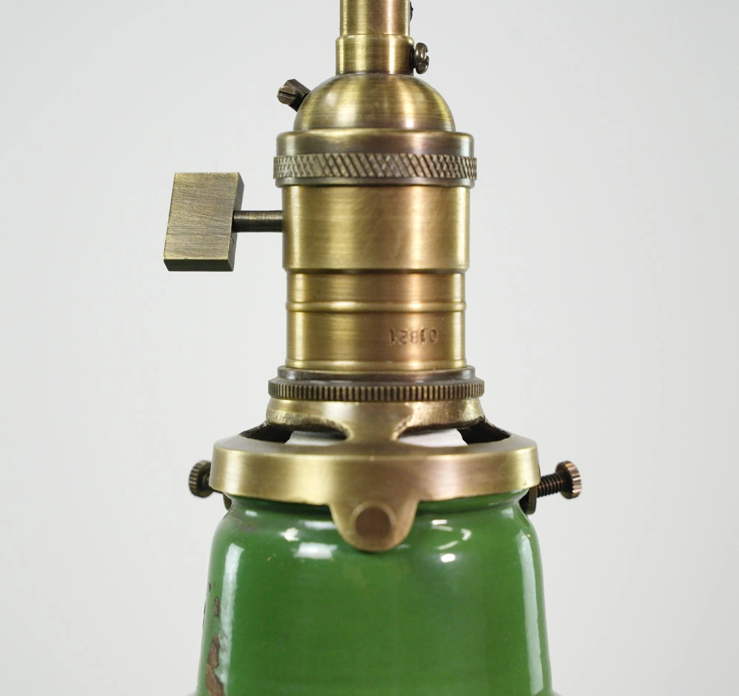 Industrial Green 14 In. Enameled Steel Shade Black Cord Pendant Light 10 Industrial Green 14 In. Enameled Steel Shade Black Cord Pendant Light - Image 8