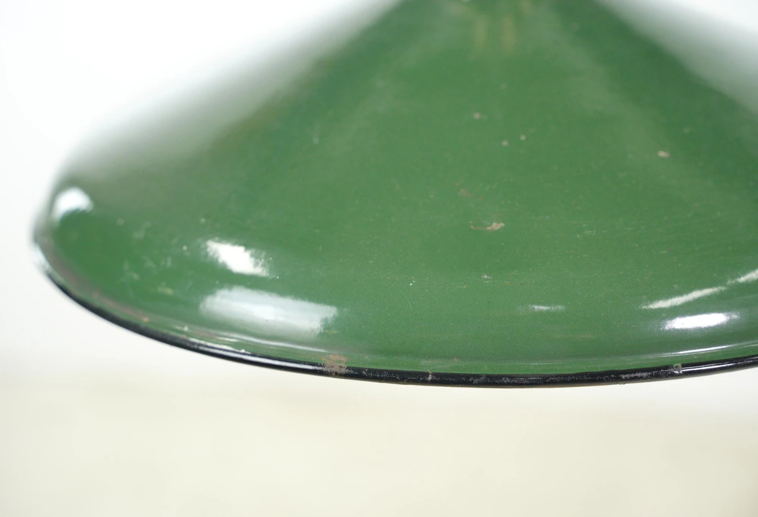 Industrial 14 In. Enameled Steel Green Shade Black Cord Pendant Light 6 Industrial 14 In. Enameled Steel Green Shade Black Cord Pendant Light - Image 4