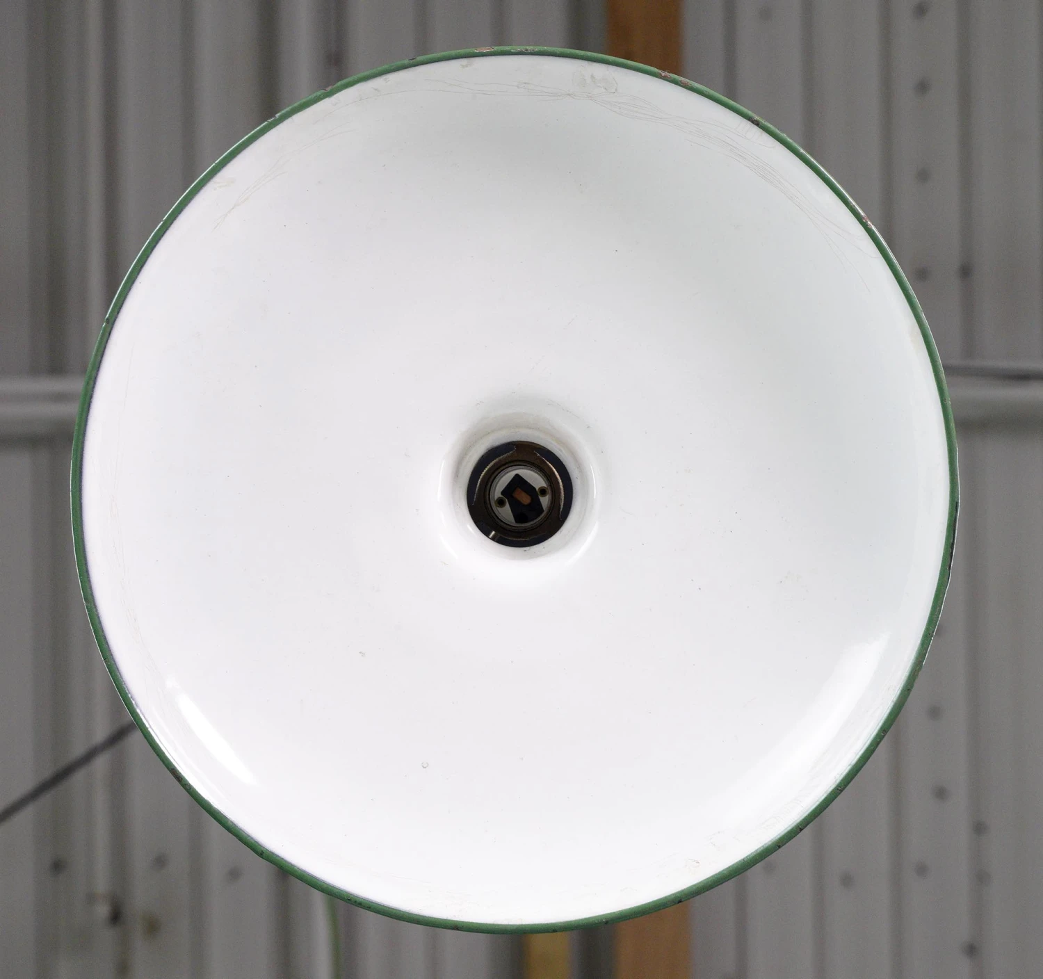 Vintage Industrial 14 In. Steel Green Black Cord Pendant Light 10 Vintage Industrial 14 In. Steel Green Black Cord Pendant Light - Image 8