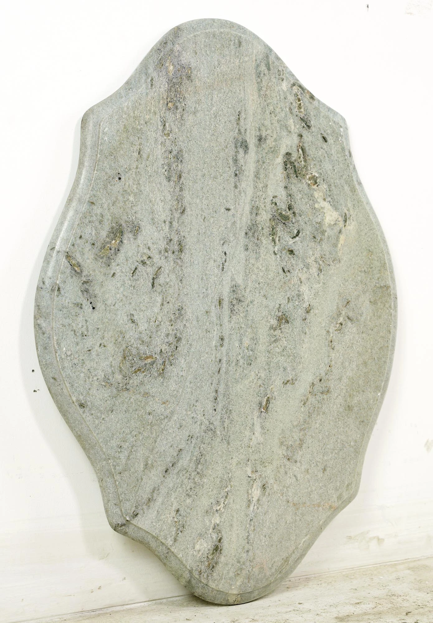 Light Gray Veined Rounded Edge Marble Tabletop 7 Light Gray Veined Rounded Edge Marble Tabletop - Image 5