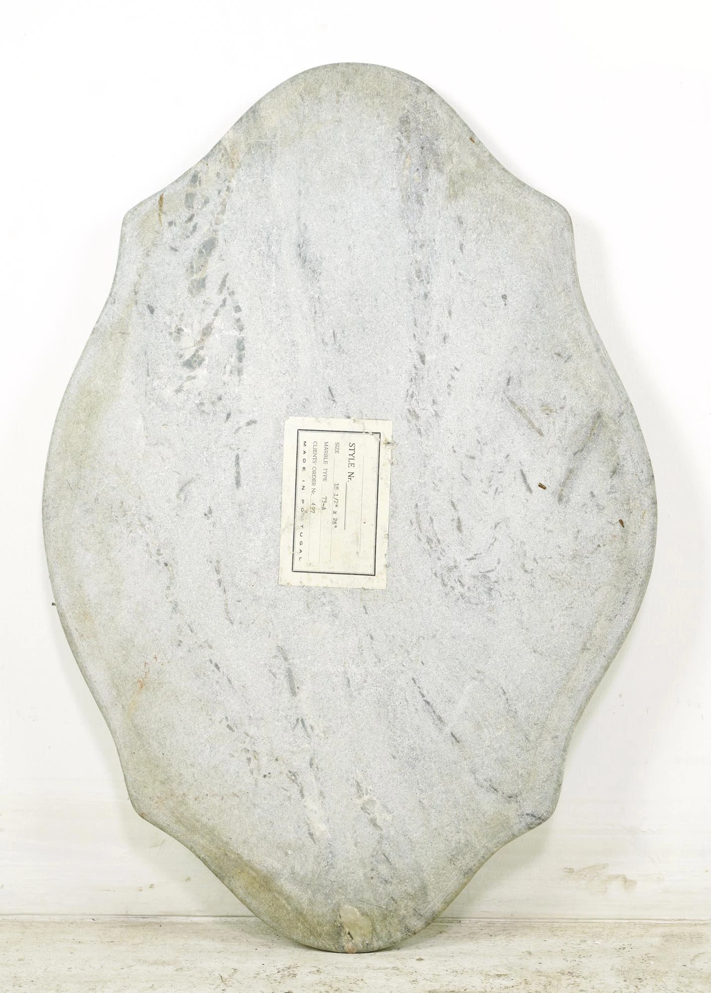 Light Gray Veined Rounded Edge Marble Tabletop 8 Light Gray Veined Rounded Edge Marble Tabletop - Image 6