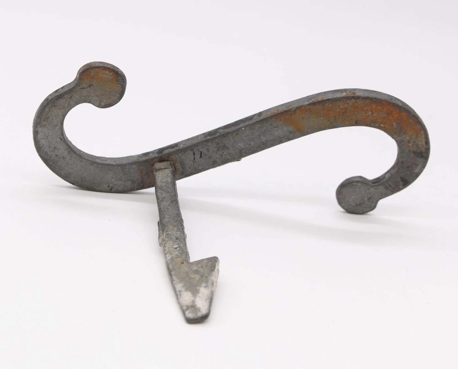 Hand Forged Scroll 6.5 In. Black Wrought Iron Shutter Dog 6 Hand Forged Scroll 6.5 In. Black Wrought Iron Shutter Dog - Image 4