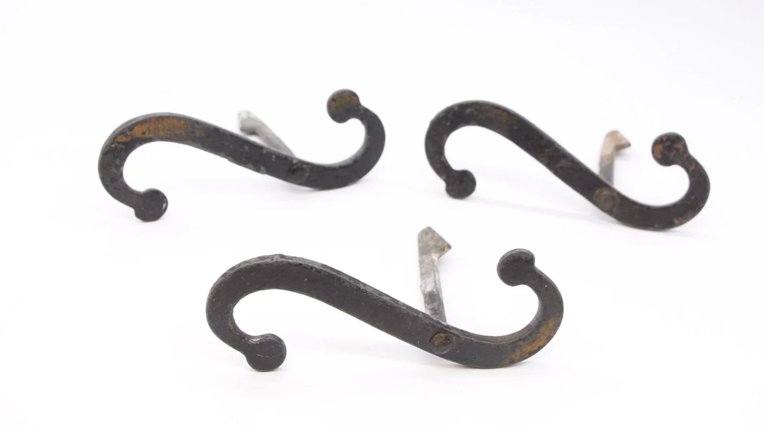 Hand Forged Scroll 6.5 In. Black Wrought Iron Shutter Dog 7 Hand Forged Scroll 6.5 In. Black Wrought Iron Shutter Dog - Image 5