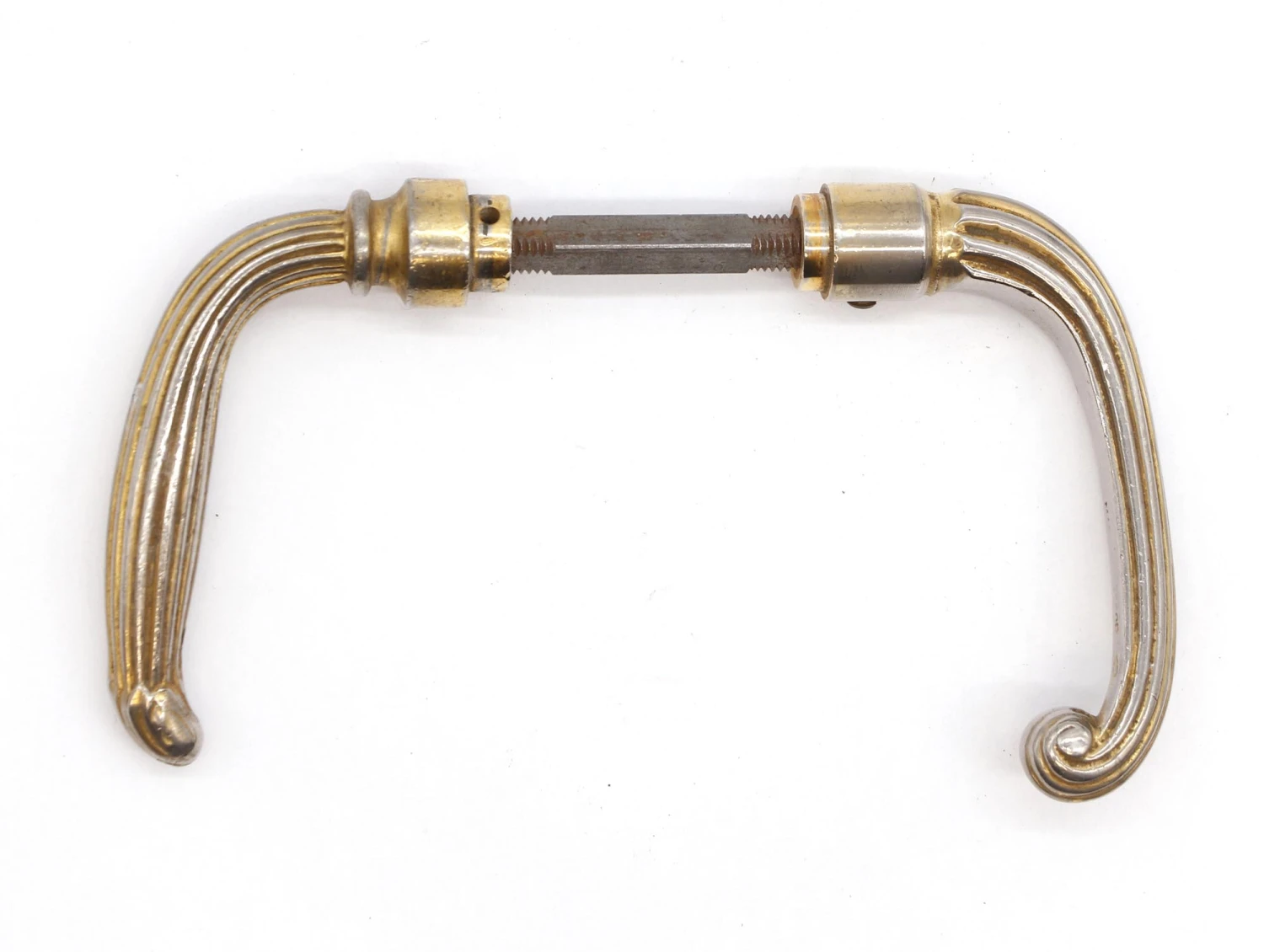 Pair Of Vintage French Brass Lever Door Knobs 7 Pair Of Vintage French Brass Lever Door Knobs - Image 5