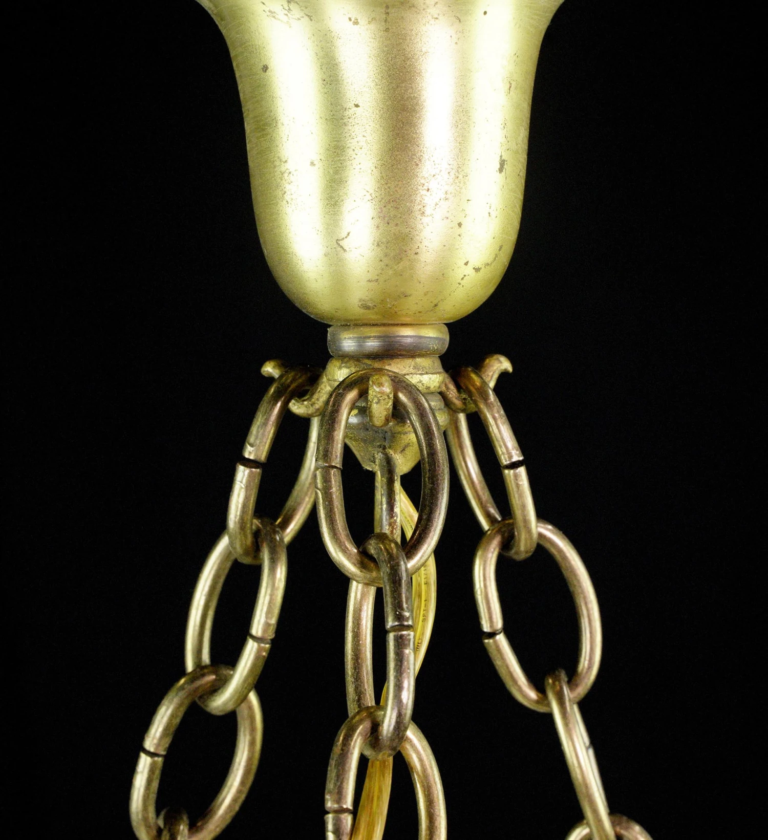 Antique Victorian White Glass Dish Brass Pendant Light 7 Antique Victorian White Glass Dish Brass Pendant Light - Image 5