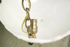 Antique Victorian White Glass Dish Brass Pendant Light 21 Antique Victorian White Glass Dish Brass Pendant Light -OGT Sale Store q282698 09