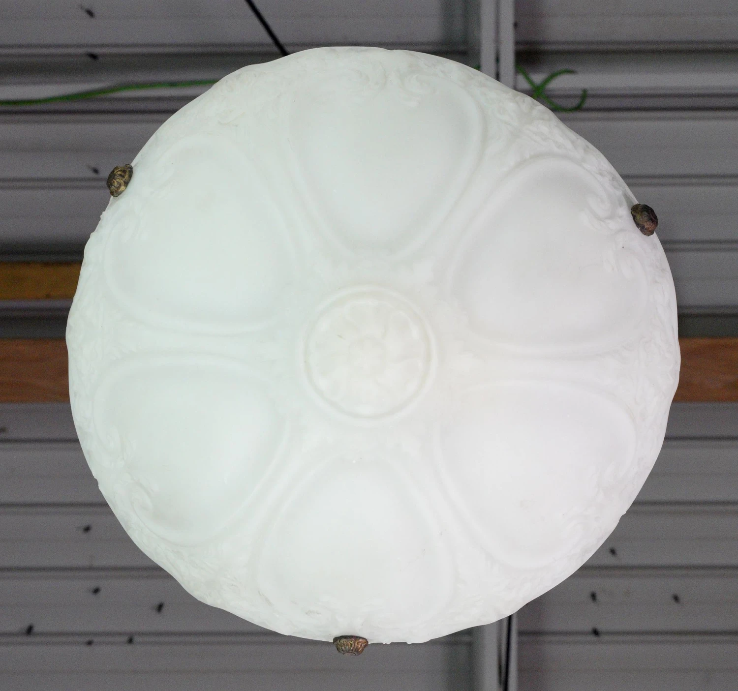 Antique Victorian White Glass Dish Brass Pendant Light 13 Antique Victorian White Glass Dish Brass Pendant Light - Image 11