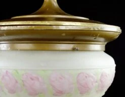 Traditional Floral White Glass Globe Brass Chain Pendant Light 18 Traditional Floral White Glass Globe Brass Chain Pendant Light -OGT Sale Store q282701 04