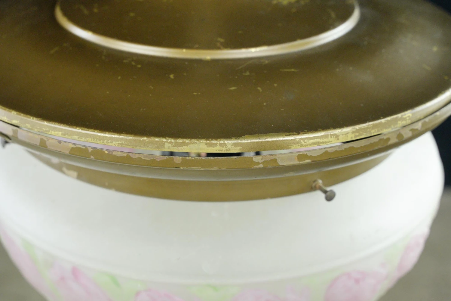 Traditional Floral White Glass Globe Brass Chain Pendant Light 12 Traditional Floral White Glass Globe Brass Chain Pendant Light - Image 10