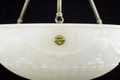 Victorian Urn White Cast Glass Dish Brass Pendant Light 17 Victorian Urn White Cast Glass Dish Brass Pendant Light -OGT Sale Store q282702 04