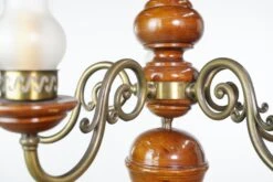 Traditional 5 Brass Plated Arms Medium Tone Wood Chandelier 22 Traditional 5 Brass Plated Arms Medium Tone Wood Chandelier -OGT Sale Store q282744 09