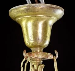 Vintage Brushed Brass Steel Clear Glass Onion Bell Jar Pendant Light -OGT Sale Store q282745 05