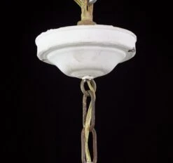 Vintage Mid Century Modern Milk Glass Saucer Pendant Light 13 Vintage Mid Century Modern Milk Glass Saucer Pendant Light -OGT Sale Store q282747 04