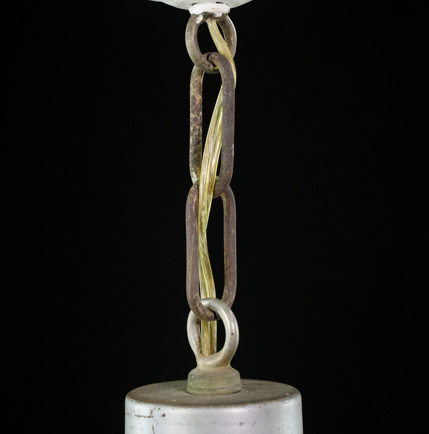 Vintage Mid Century Modern Milk Glass Saucer Pendant Light 7 Vintage Mid Century Modern Milk Glass Saucer Pendant Light - Image 5