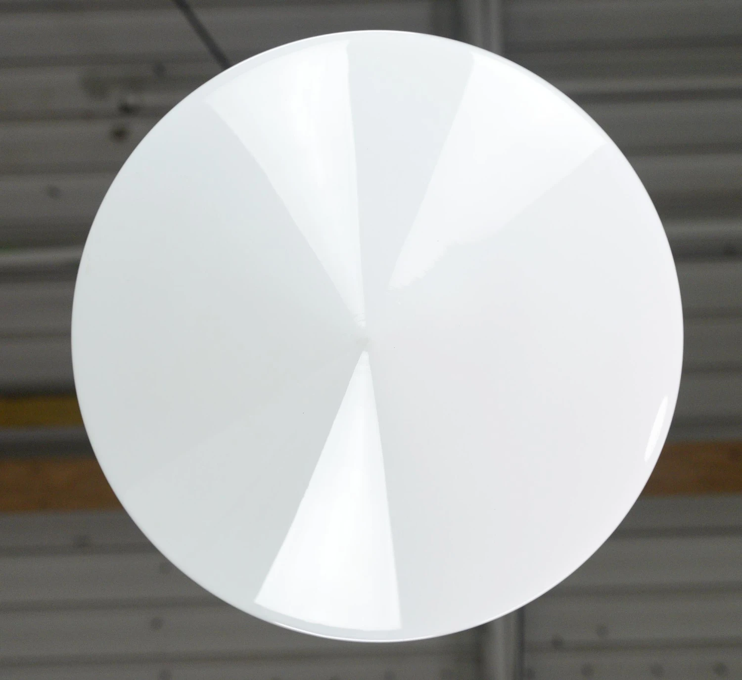 Vintage Mid Century Modern Milk Glass Saucer Pendant Light 10 Vintage Mid Century Modern Milk Glass Saucer Pendant Light - Image 8