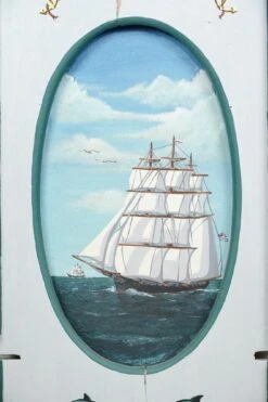 Pair Of Hand Painted Sailboat White & Blue Wooden Wall Art Pieces 21 Pair Of Hand Painted Sailboat White & Blue Wooden Wall Art Pieces -OGT Sale Store q282754 04