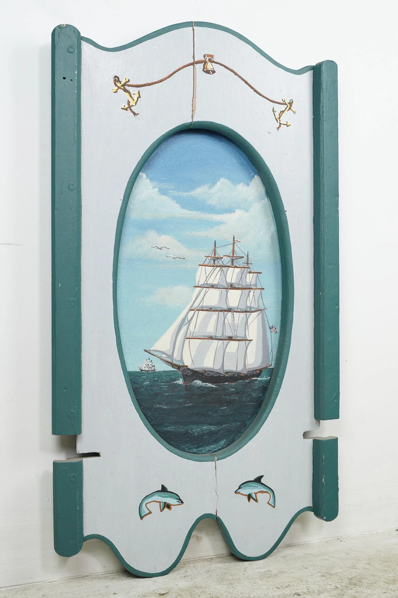 Pair Of Hand Painted Sailboat White & Blue Wooden Wall Art Pieces 8 Pair Of Hand Painted Sailboat White & Blue Wooden Wall Art Pieces - Image 6