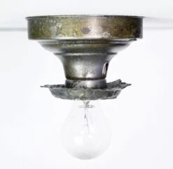 Vintage 5.5 In. Exposed Single Bulb Steel Flush Mount Light -OGT Sale Store q282769 05