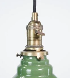 Vintage 13.875 In. Industrial Enameled Steel Green Pendant Light -OGT Sale Store q282782 06
