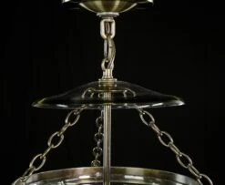 Vintage Traditional Clear Glass Bell Jar Antique Brass Pendant Light -OGT Sale Store q282786 04