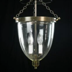 Vintage Traditional Clear Glass Bell Jar Antique Brass Pendant Light -OGT Sale Store q282786 06