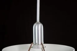 1950s Mid Century Milk Glass Dish Steel Pole Pendant Light 17 1950s Mid Century Milk Glass Dish Steel Pole Pendant Light -OGT Sale Store q282788 05