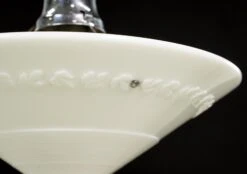 Foliate Milk Glass Dish Pendant Light With Steel Pole 20 Foliate Milk Glass Dish Pendant Light With Steel Pole -OGT Sale Store q282789 08