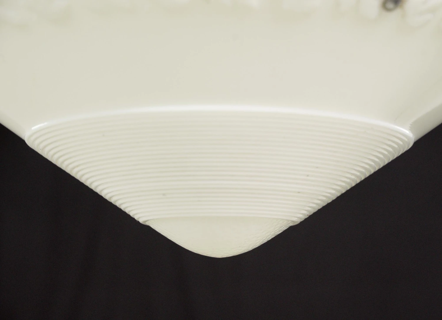 Foliate Milk Glass Dish Pendant Light With Steel Pole 11 Foliate Milk Glass Dish Pendant Light With Steel Pole - Image 9