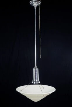 Foliate Milk Glass Dish Pendant Light With Steel Pole 22 Foliate Milk Glass Dish Pendant Light With Steel Pole -OGT Sale Store q282789 10