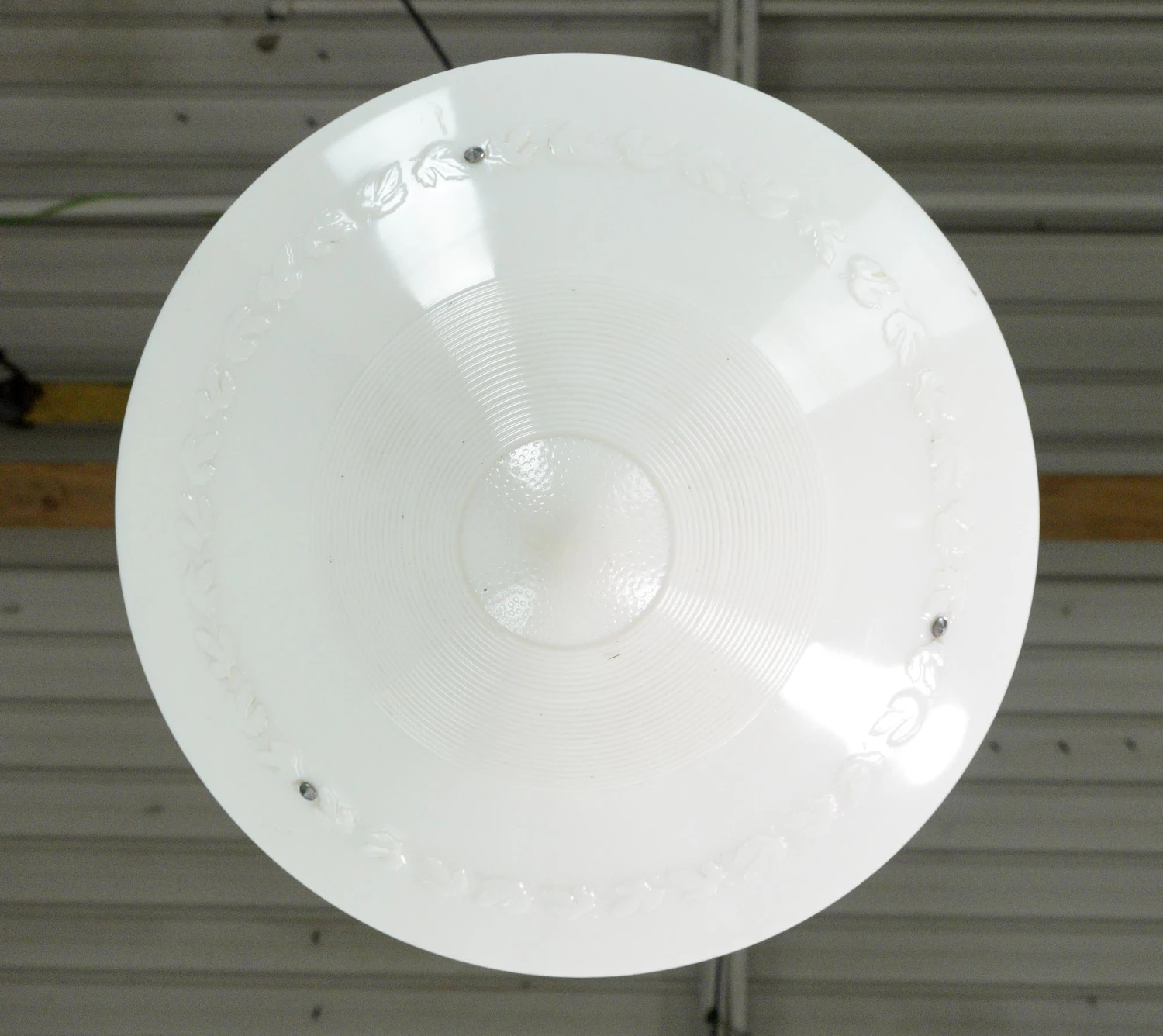 Foliate Milk Glass Dish Pendant Light With Steel Pole 13 Foliate Milk Glass Dish Pendant Light With Steel Pole - Image 11