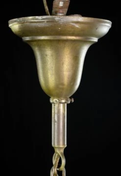 Antique 15 In. Schoolhouse White Milk Glass & Brass Chain Pendant Light 18 Antique 15 In. Schoolhouse White Milk Glass & Brass Chain Pendant Light -OGT Sale Store q282794 07