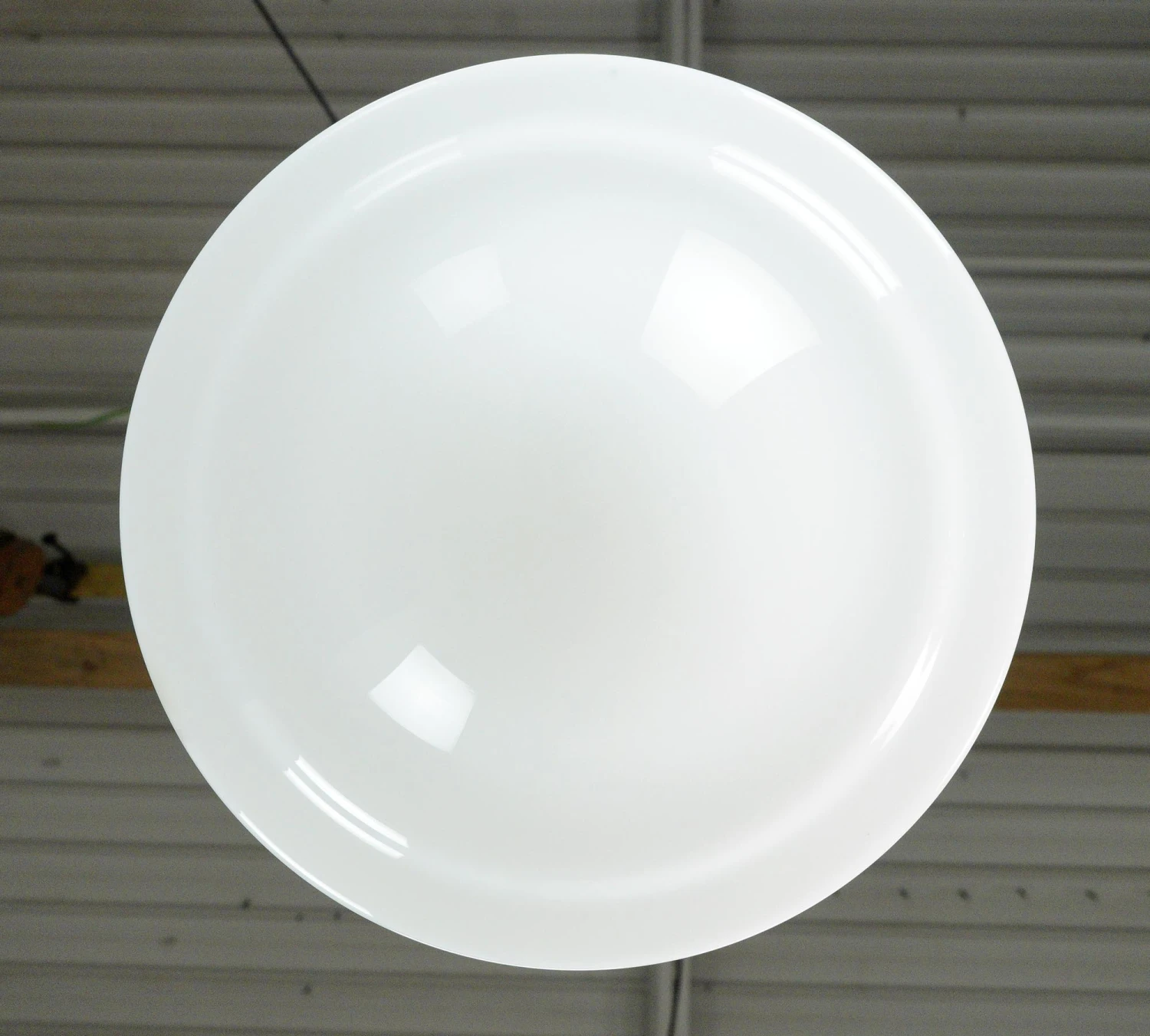 Antique 15 In. Schoolhouse White Milk Glass & Brass Chain Pendant Light 10 Antique 15 In. Schoolhouse White Milk Glass & Brass Chain Pendant Light - Image 8