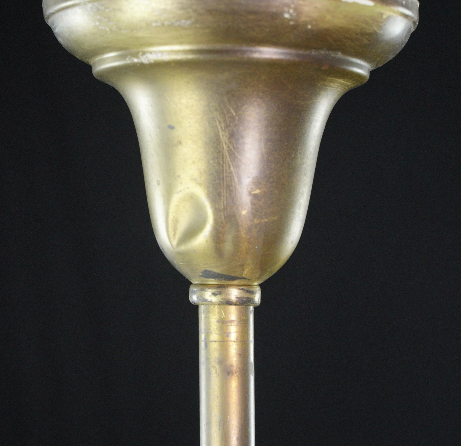 Antique 15 In. Schoolhouse White Milk Glass & Brass Chain Pendant Light 11 Antique 15 In. Schoolhouse White Milk Glass & Brass Chain Pendant Light - Image 9