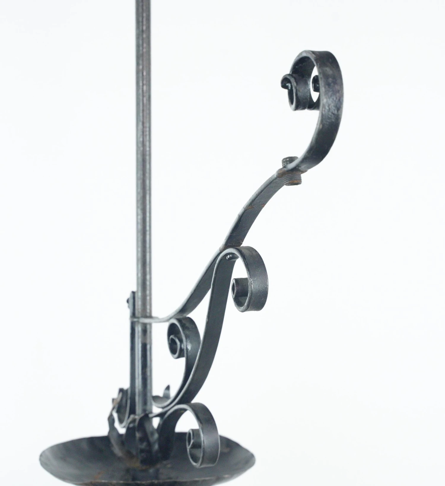Antique Wrought Iron Swag Pendant Light Stand 11 Antique Wrought Iron Swag Pendant Light Stand - Image 9